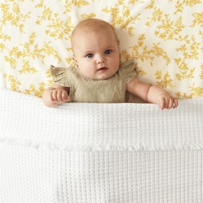 Sheridan Organic Waffle Cotton Baby Blanket